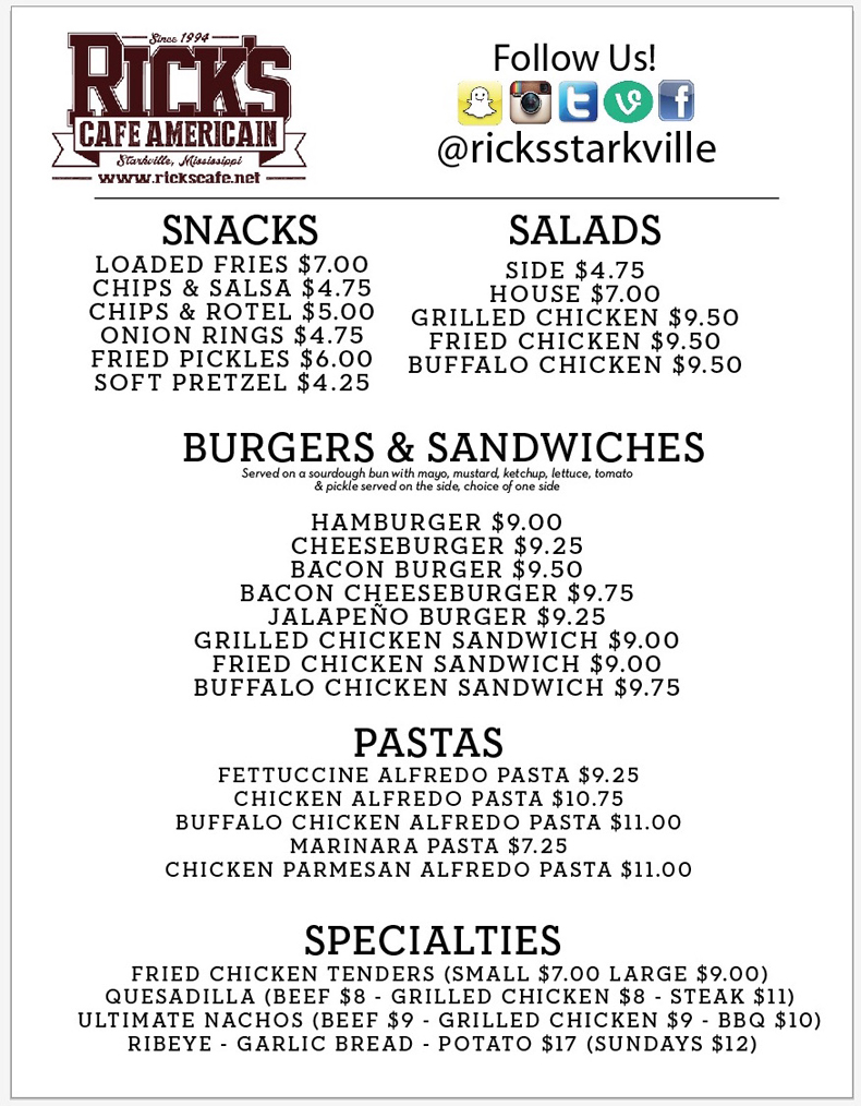 Menu Front